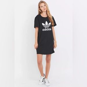 adidas Originals Black Trefoil T-shirt Dress Size Small